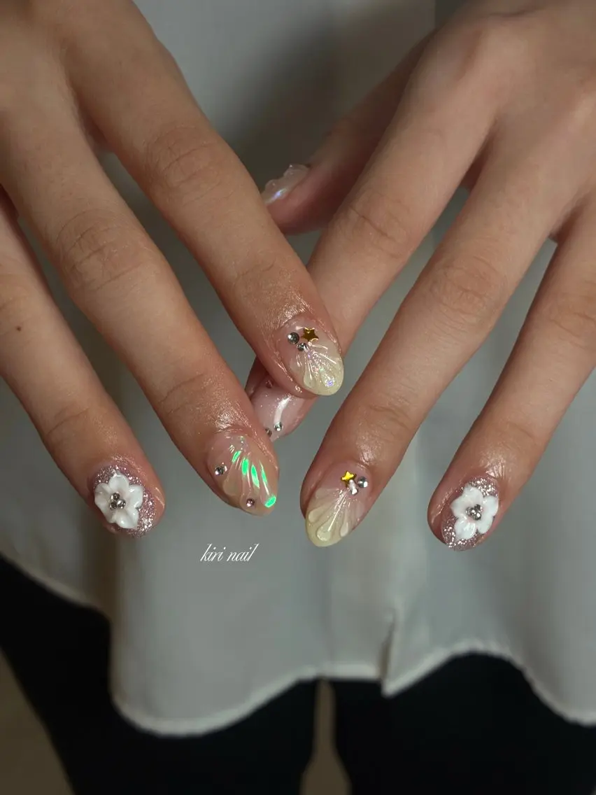 ネイル アートネイル フラワーネイル 持ち込み ハンドネイル kiri nail キリネイルのネイルデザイン