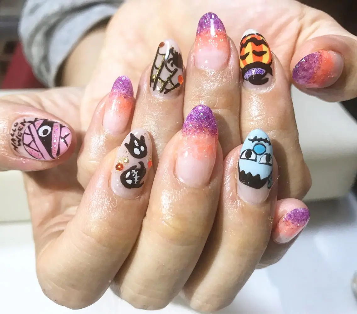ネイル フットネイル ハロウィン シンプルネイル 春ネイル 夏ネイル nail fufla ♡yamane♡のネイルデザイン