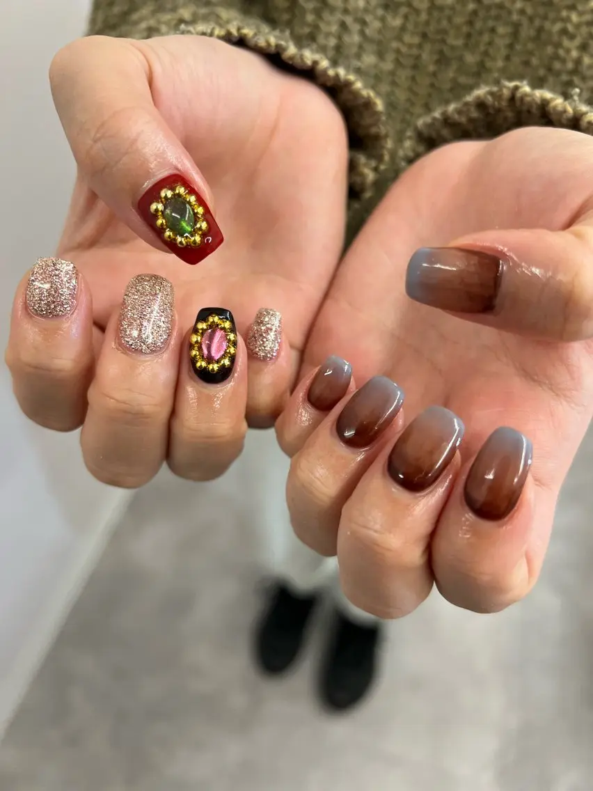 ネイル フレンチネイル ジェルネイル グラデーション マグネットネイル ニュアンスネイル ハンドネイル ハンドケア Bana_ Nailのネイルデザイン