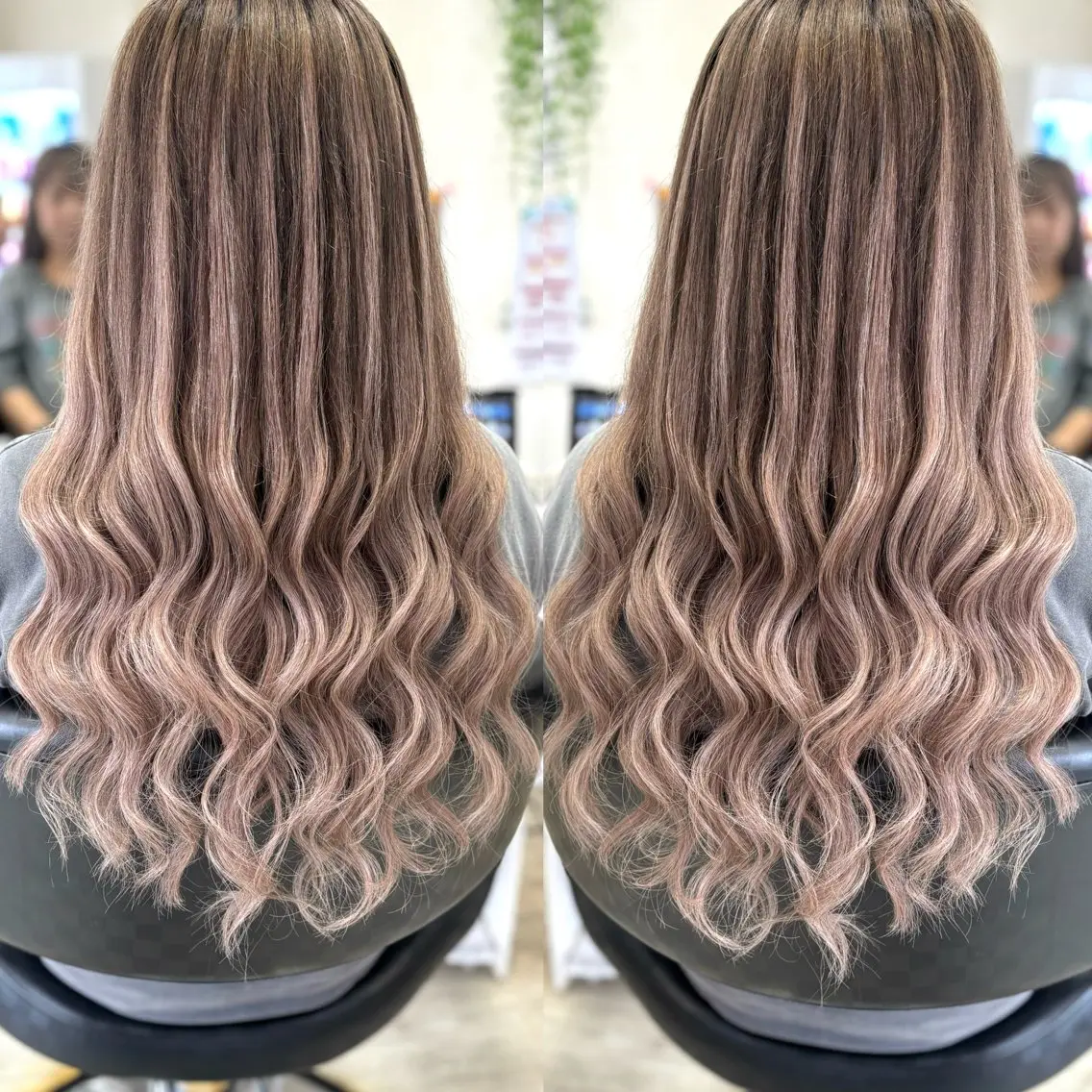 セミロング カラー ヘアカラー エクステ KR2S× 亜以加のヘアスタイル