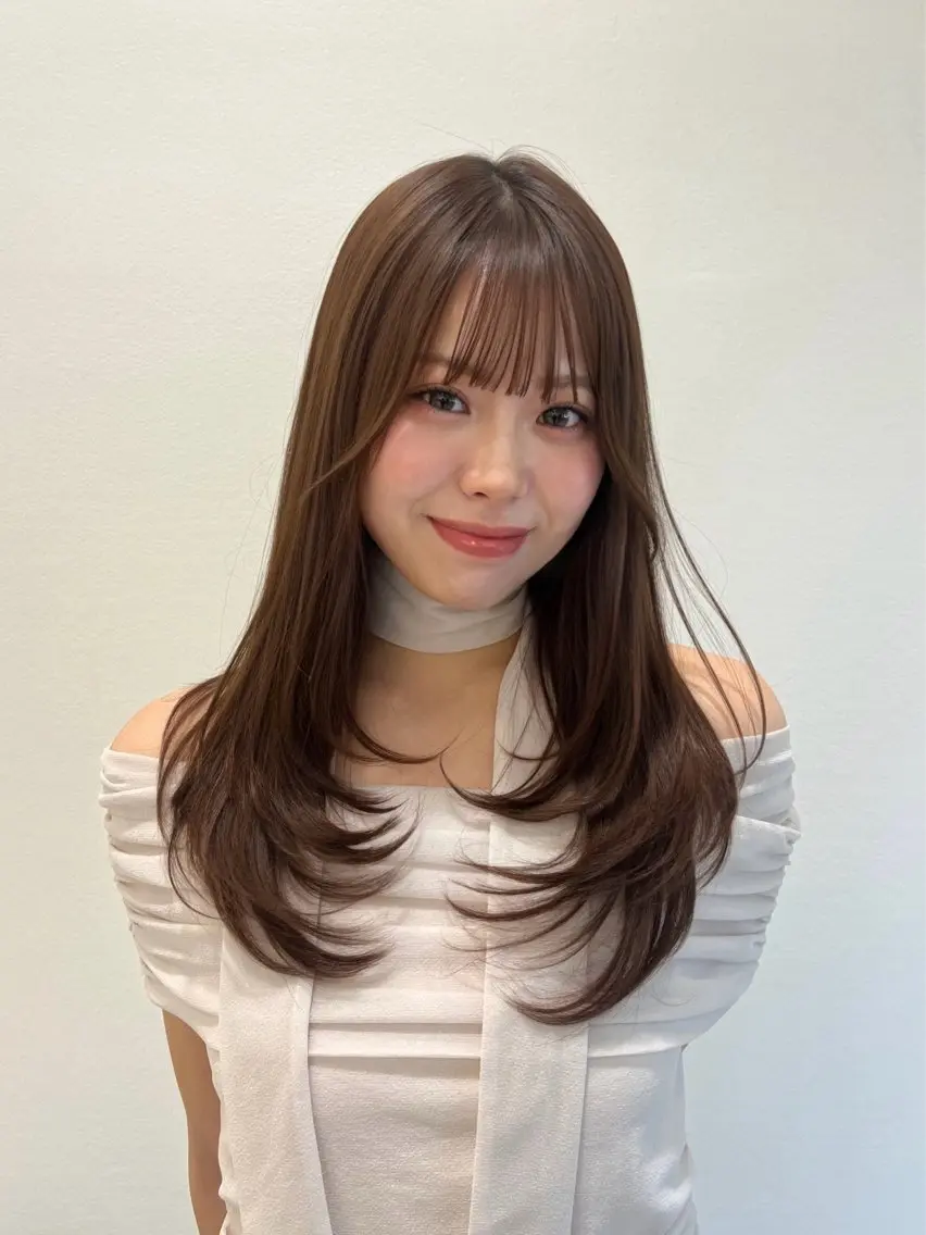 ロング カラー カット ヘアカラー トレンドヘア /mina♡のヘアスタイル