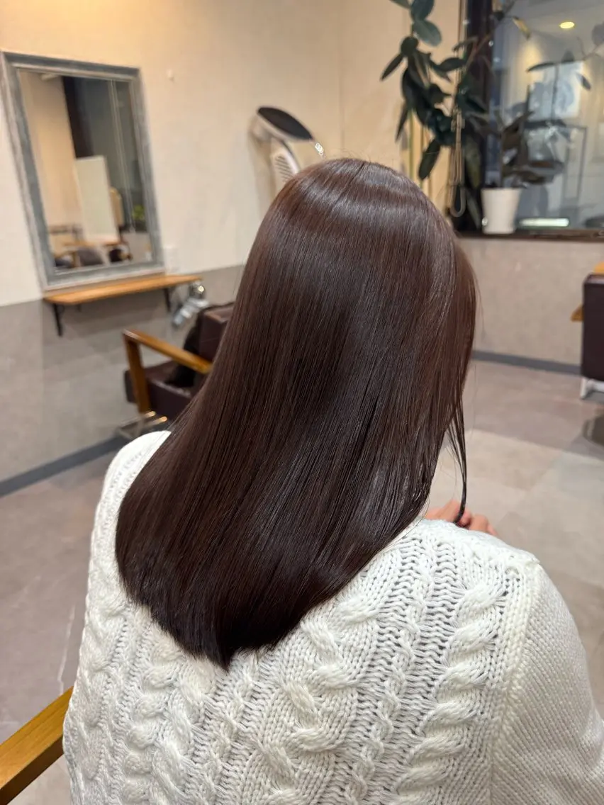 セミロング カラー ブリーチ グレージュ ラベンダーカラー ラベンダーグレージュ ラベンダーグレー 船橋 Nerine 【ネリネ】かえでのヘアスタイル