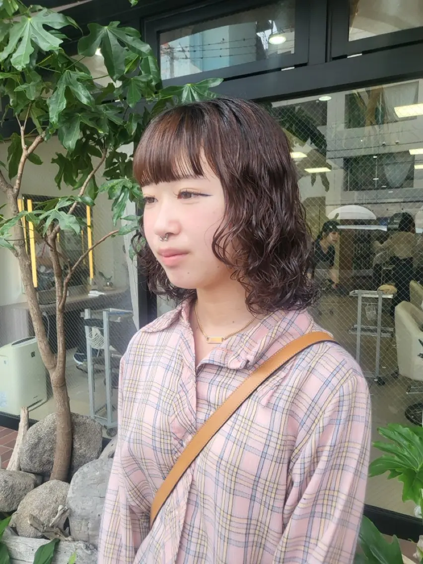 ミディアム パーマ ボブパーマ／アレンジ Onのヘアスタイル