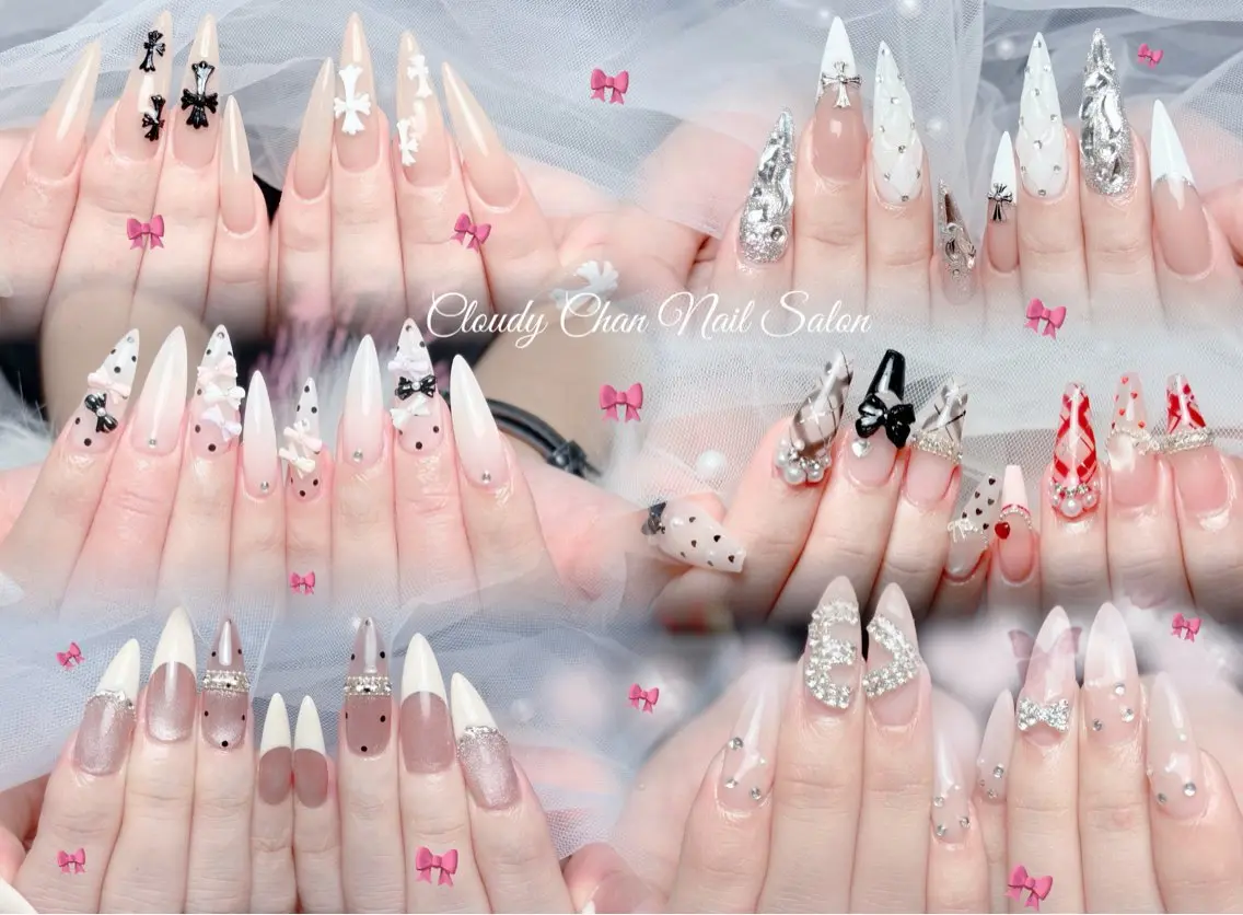ネイル アートネイル 長さ出し ジェルネイル 韓国ネイル マグネットネイル ハンドネイル Cloudy Chan Nailのネイルデザイン
