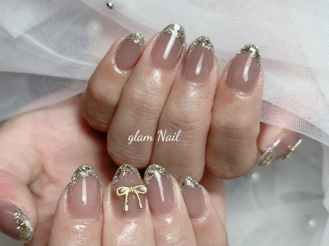 ネイル エツメ💅 長さ出し🎀デザインのネイルデザイン