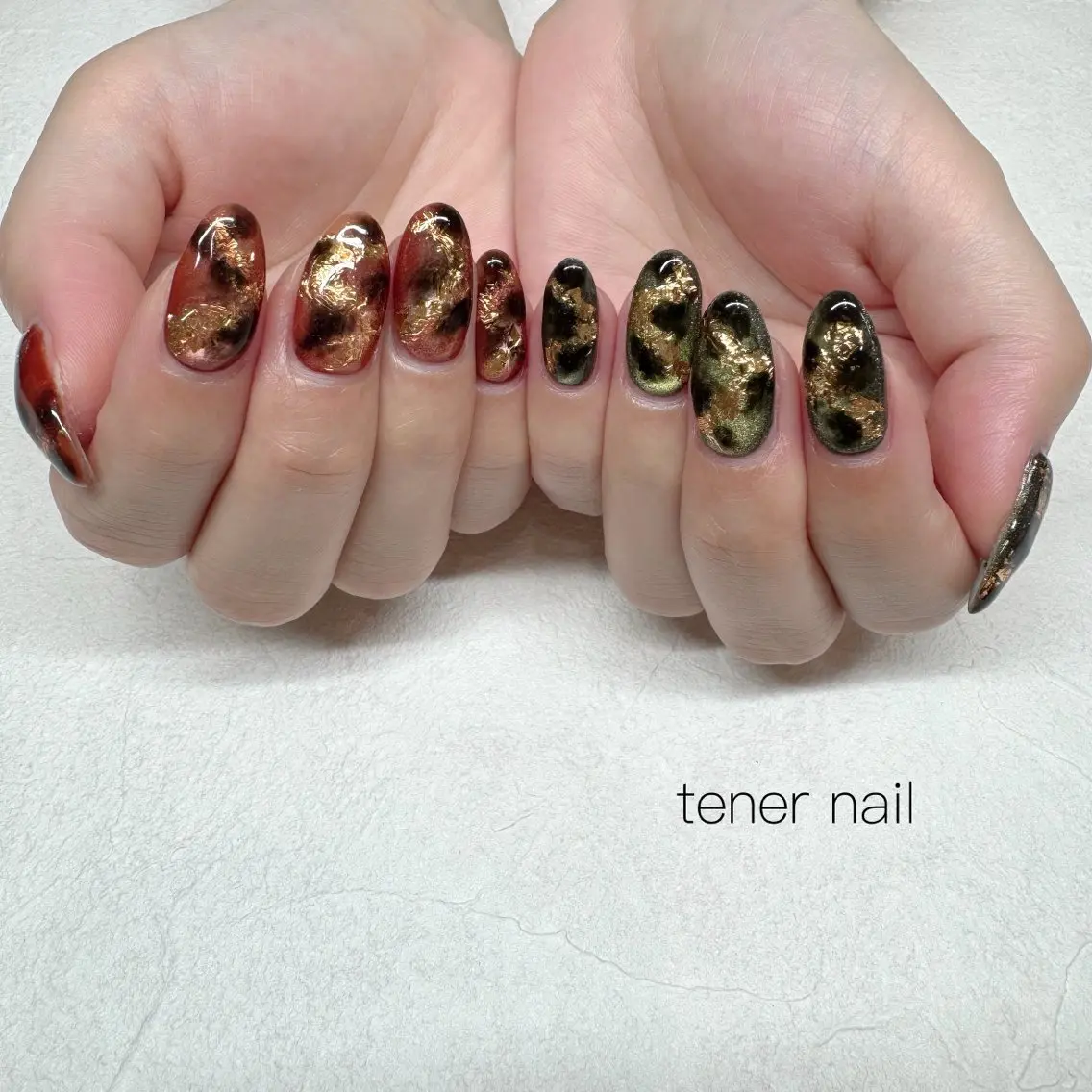 ネイル べっ甲ネイル ハンドネイル テネルネイル tener nailのネイルデザイン