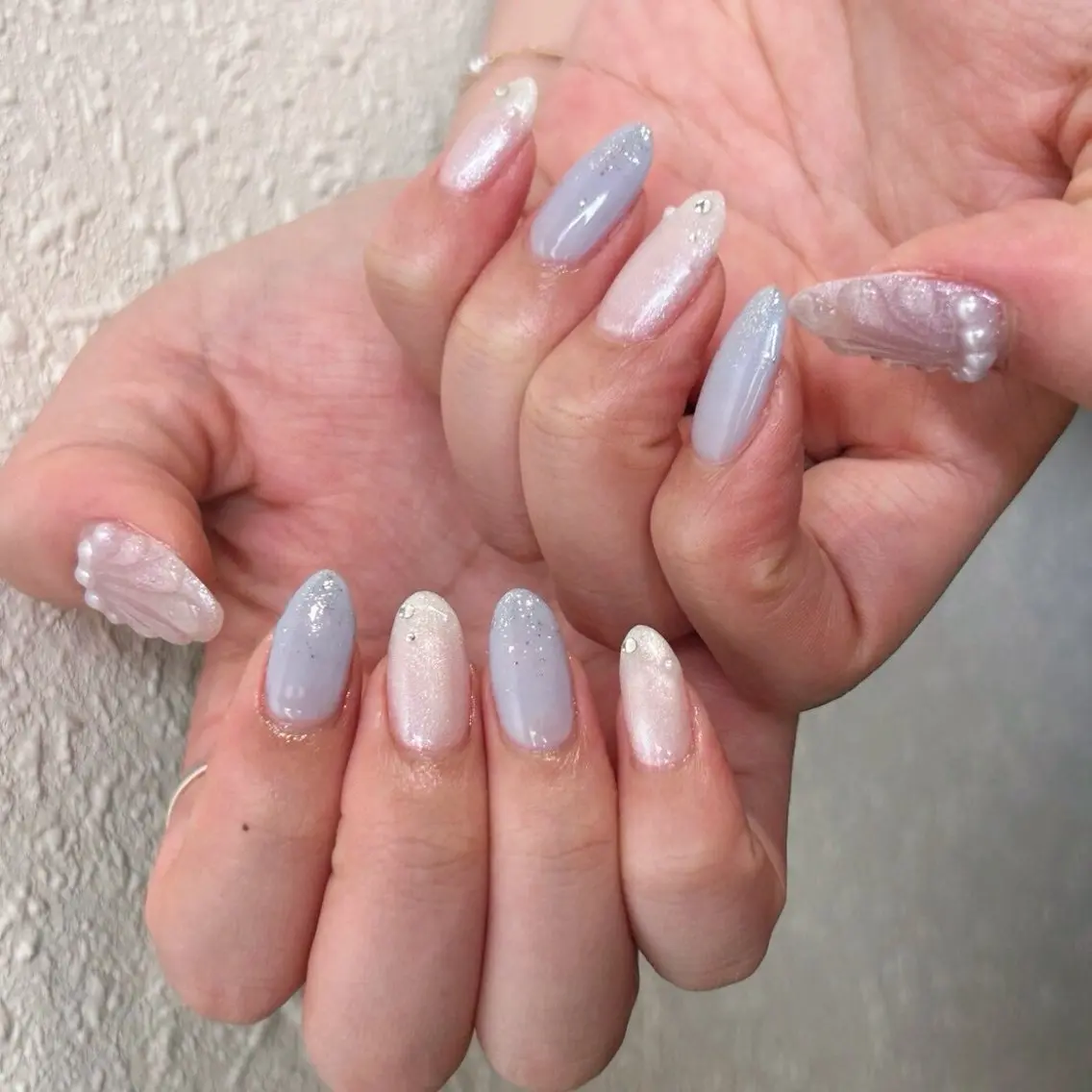 ネイル オーロラネイル フットネイル フレンチネイル ジェルネイル マグネットネイル ハンドネイル kiki nail &brow二子玉川のネイルデザイン