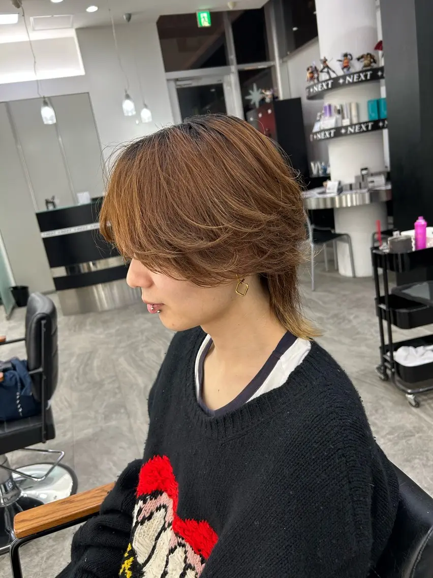 ミディアム メンズ メンズウルフカット ウルフカット カット メンズカット/ パーマ特化のヘアスタイル