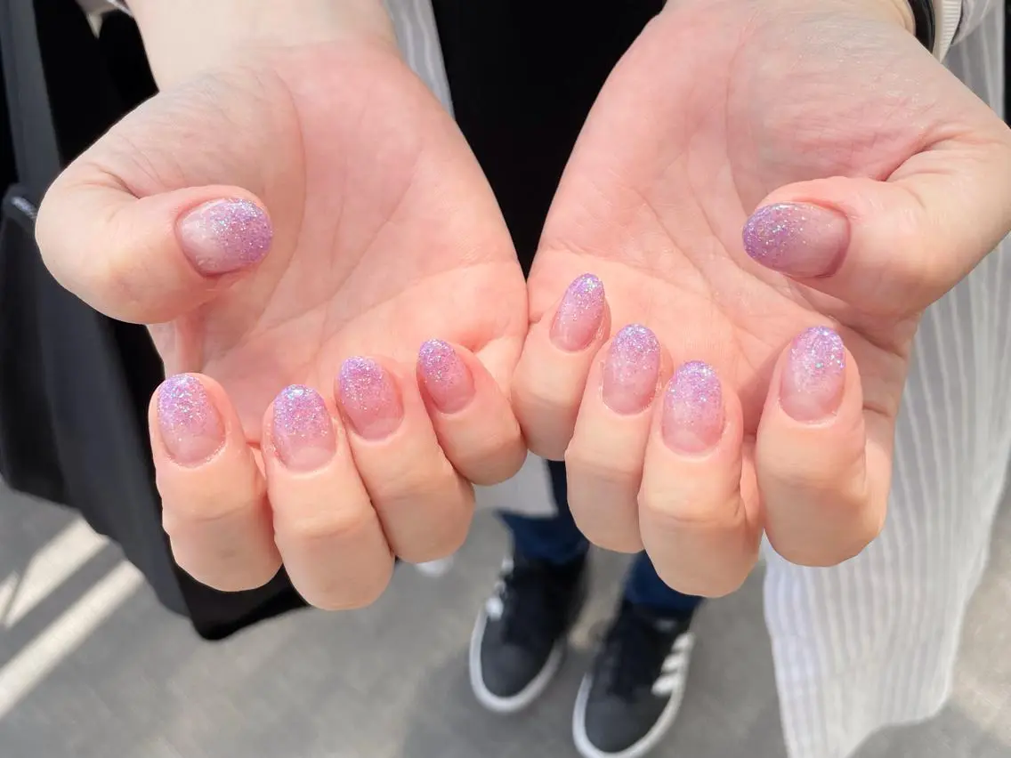 ネイル グラデーション ラメ(グリッター) ラメグラデーション ハンドネイル ハンドケア nail salon アトリエBONOのネイルデザイン