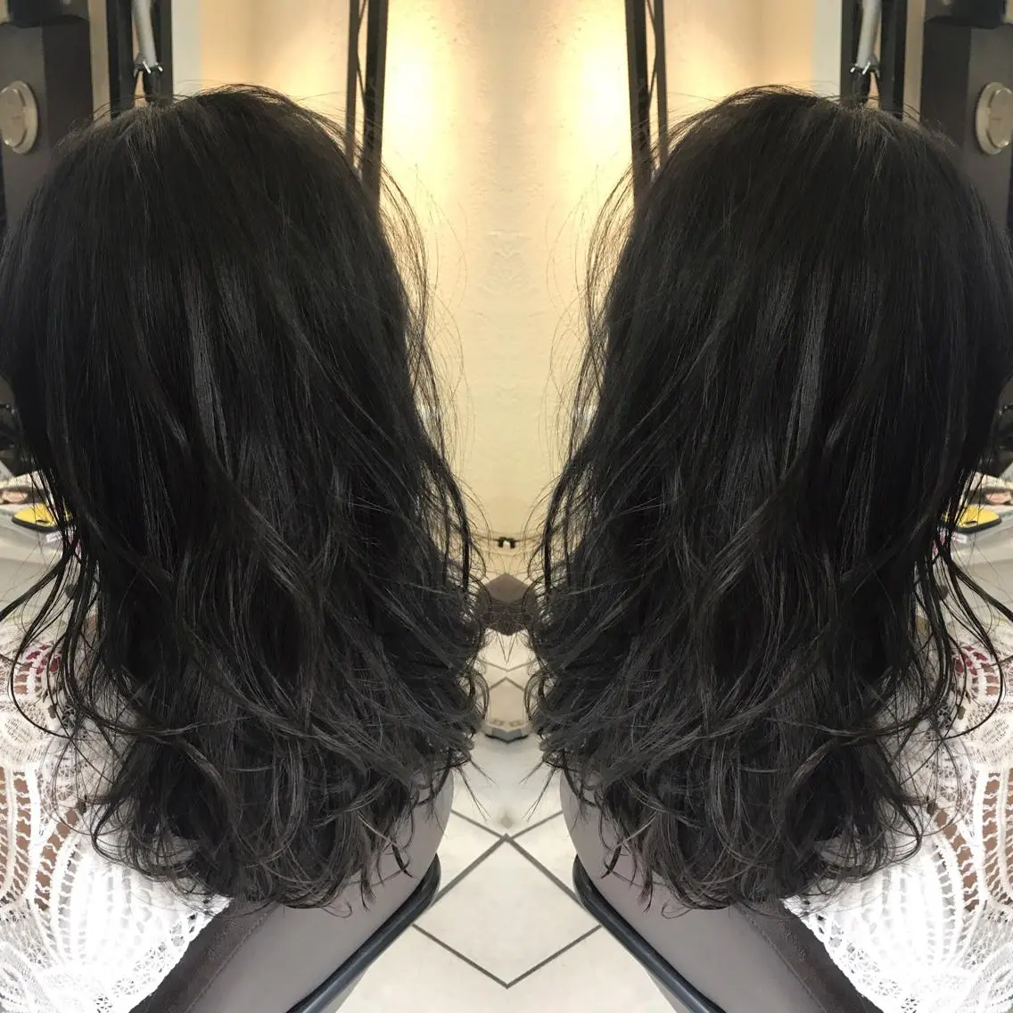 セミロング カラー シールエクステ⭐️ オオミタクヤのヘアスタイル