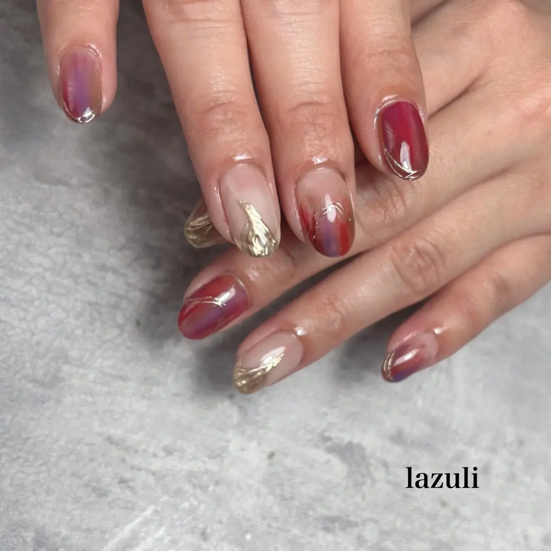 ミディアム ハンドネイル Lazuli 💎のネイルデザイン