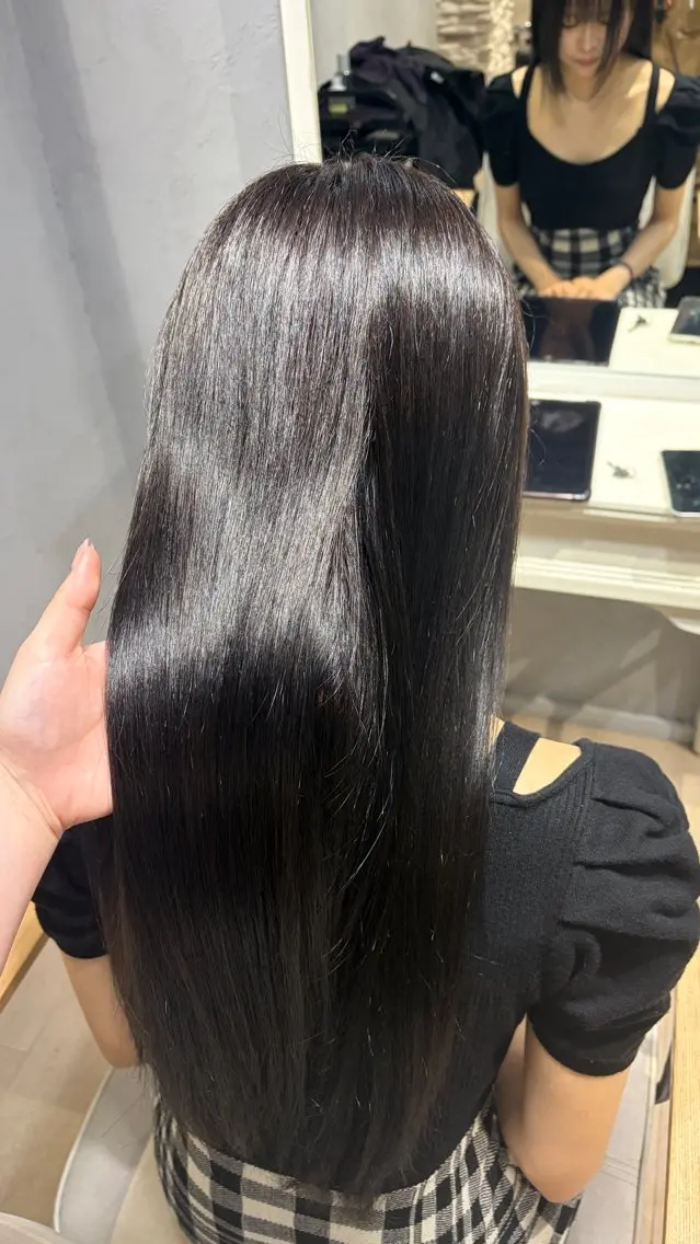 カラー 黒髪 ヘアカラー トリートメント MANA /名駅/透明感カラーのヘアスタイル