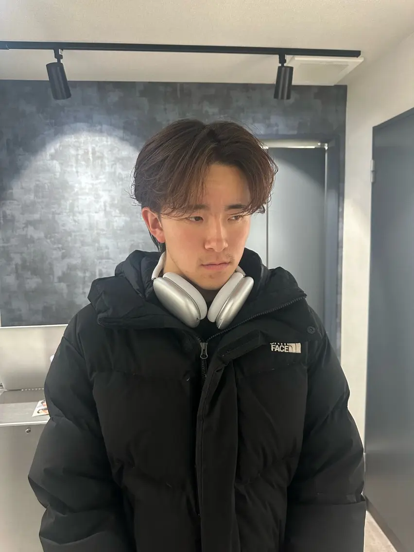ミディアム パーマ メンズ センターパート 💈原宿指名No.1 センターパート💈のヘアスタイル
