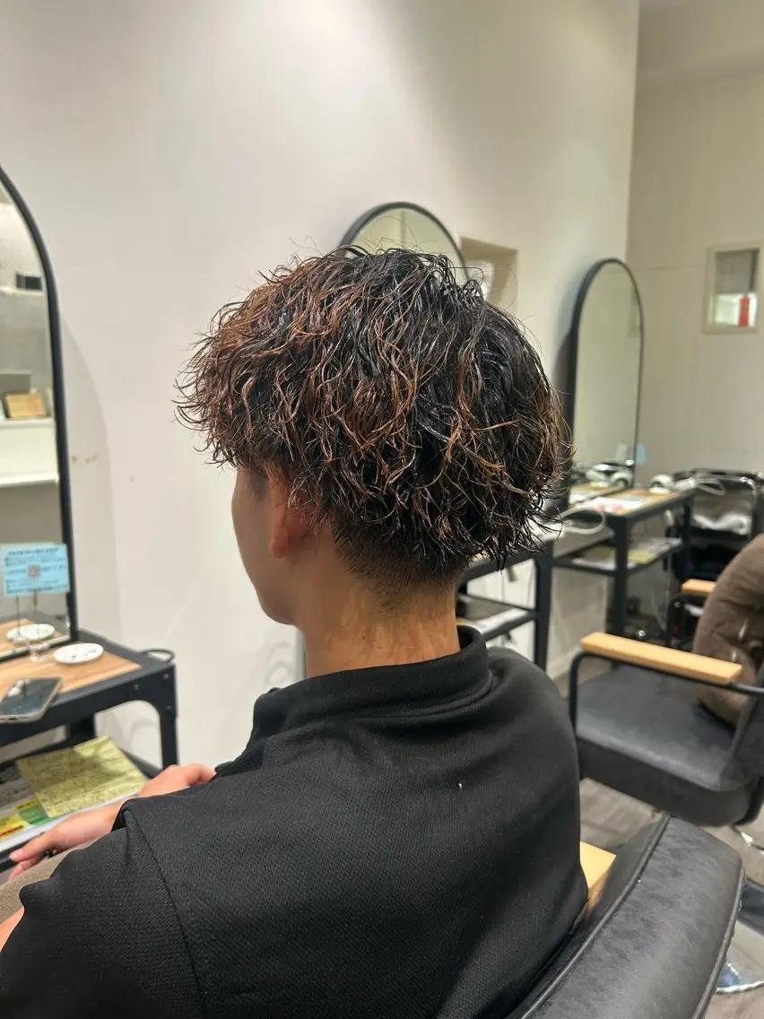 ショート パーマ メンズ メンズパーマ cocotte 💟草間紫音💟のヘアスタイル