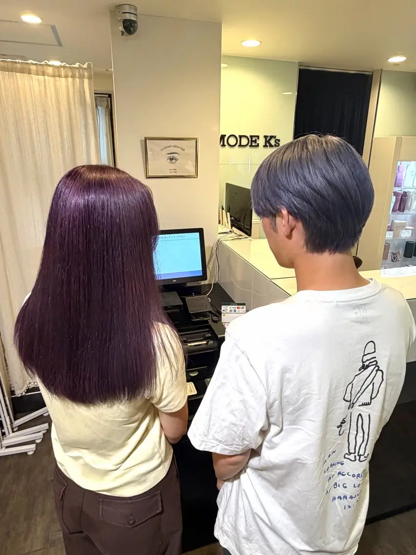 ロング パープルカラー ヘアカラー 🎀momoღブリー チハイトーン🎀のヘアスタイル