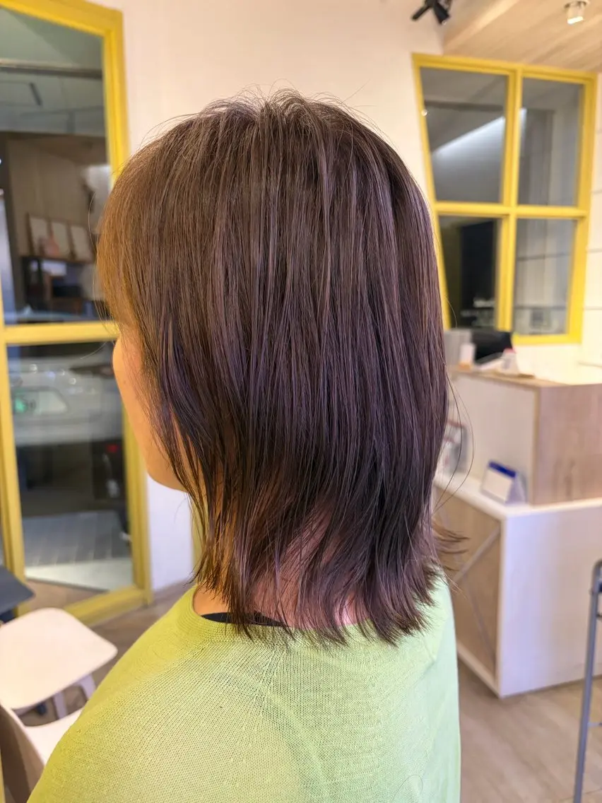 ミディアム 元岡 友香のヘアスタイル