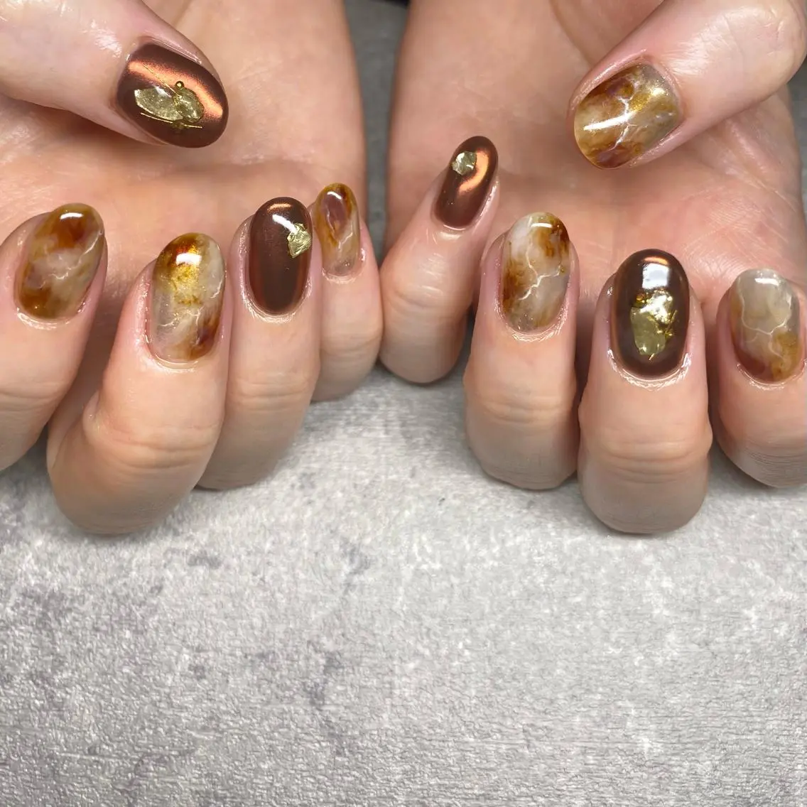 ネイル アートネイル ニュアンスネイル 冬ネイル ハンドネイル 山田 貴子のネイルデザイン