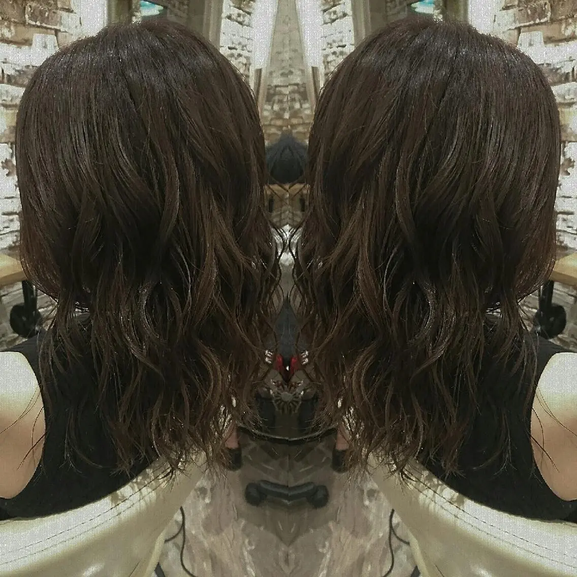 ミディアム カラー グレージュ センター南 SEIJIのヘアスタイル