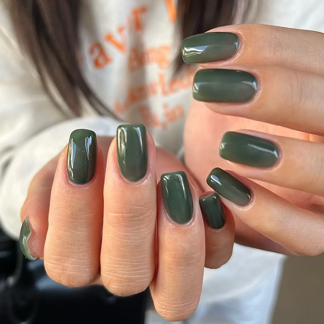 ネイル グリーン ハンドネイル vegh. nail／阿波座のネイルデザイン