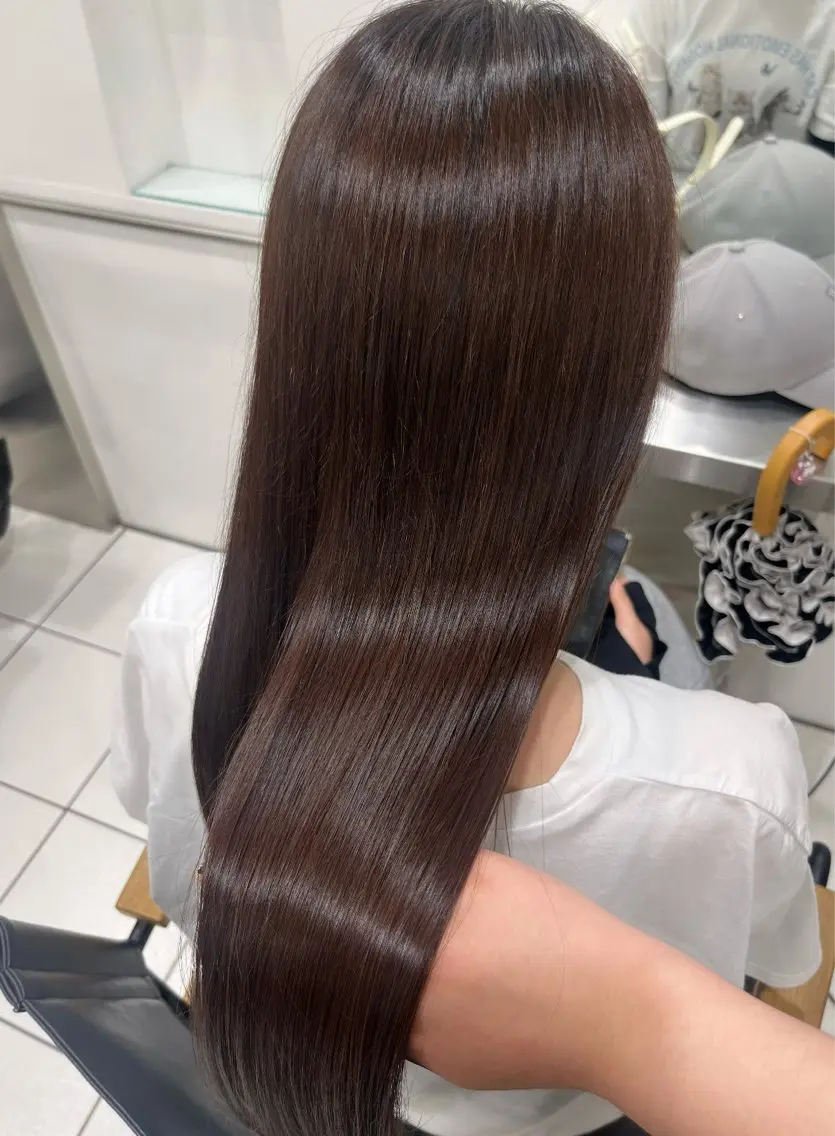 ロング カラー ブラウンカラー ロング カット ヘアカラー トリートメント ヘッドスパ ヘアセット 新宿/韓国ヘア レイヤー SAYAのヘアスタイル