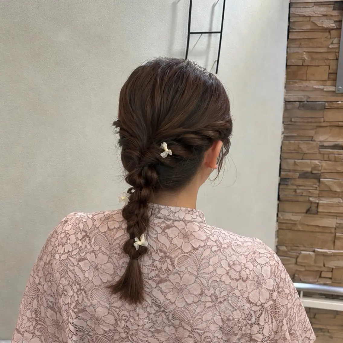 セミロング ヘアアレンジ 結婚式・ブライダル ヘアセット 💛天満/髪質改善/ LUNA💛のヘアスタイル