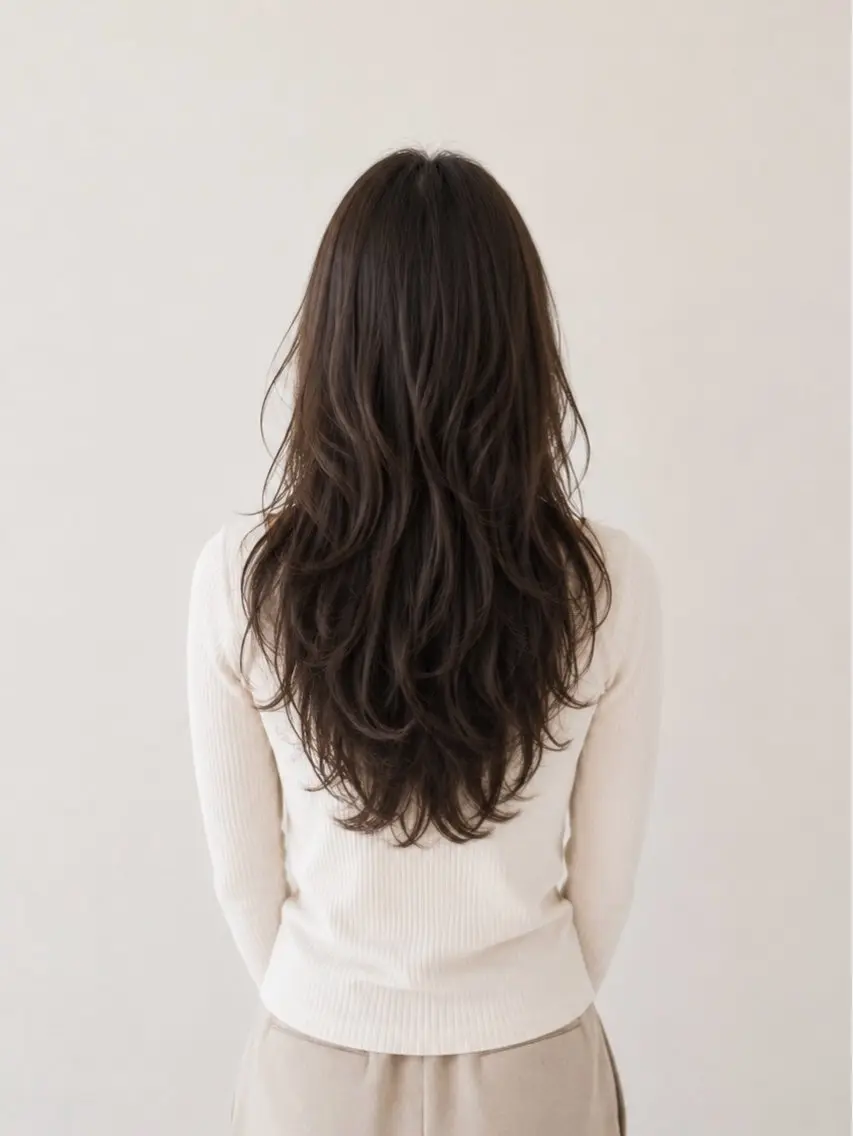ロング レイヤーカット あべ しおりのヘアスタイル