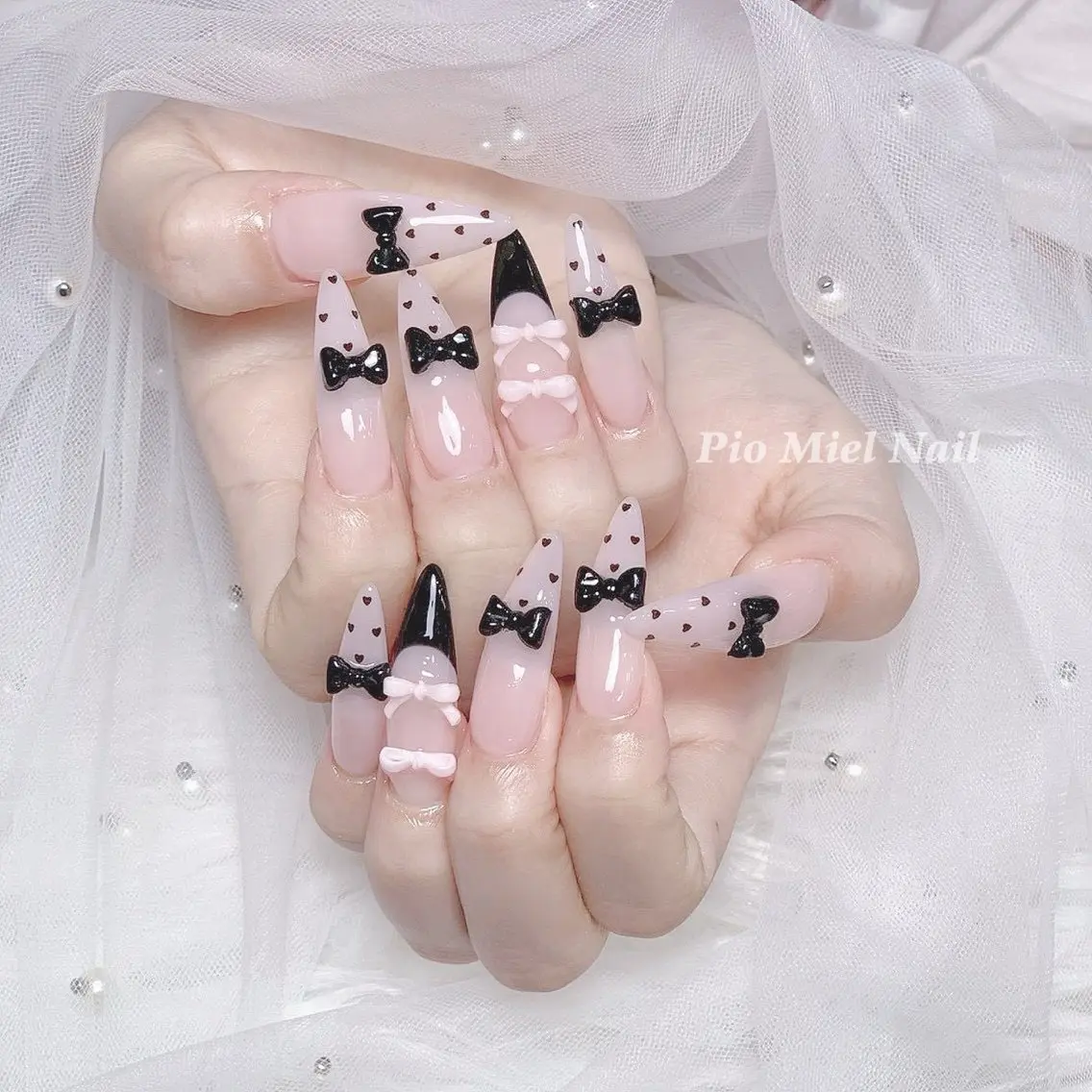 ネイル ハンドネイル HANA 長さだしのネイルデザイン