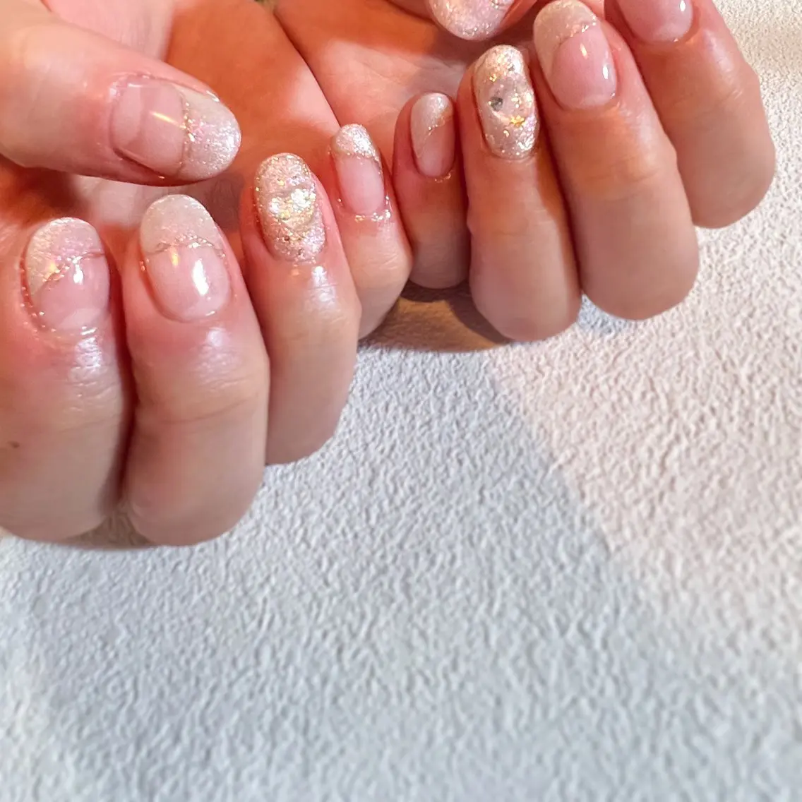 ネイル フレンチネイル ハート マグネットネイル シルバー シンプルネイル pointillé .ayaのネイルデザイン