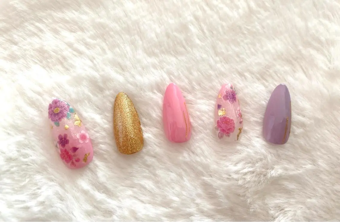 カラー ネイル 成人式 ハンドネイル nailsalon Mimilyのネイルデザイン
