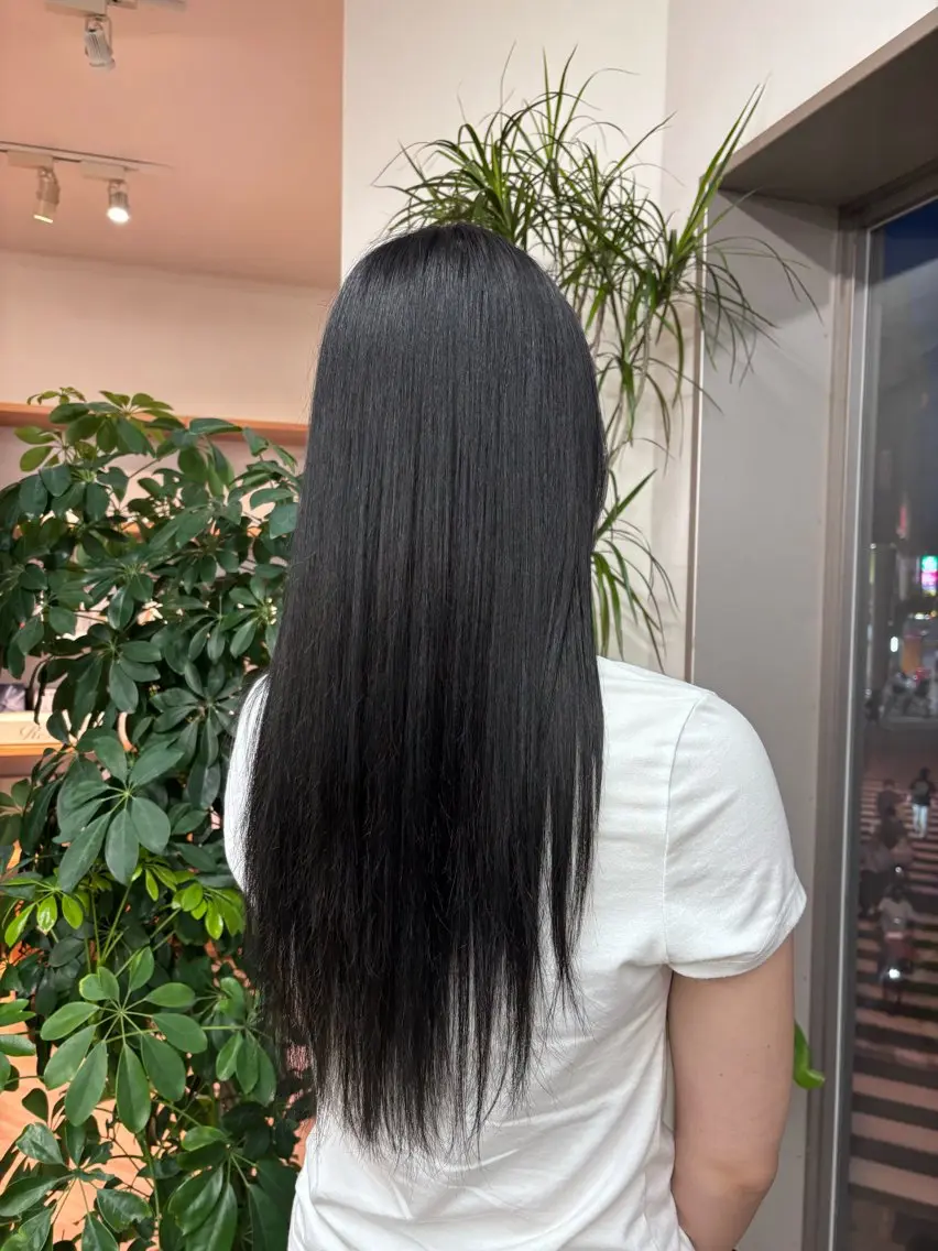 カラー 黒髪 ブルーカラー ブルーブラック 🦄カラーモデル 募集中🦄ちえみのヘアスタイル