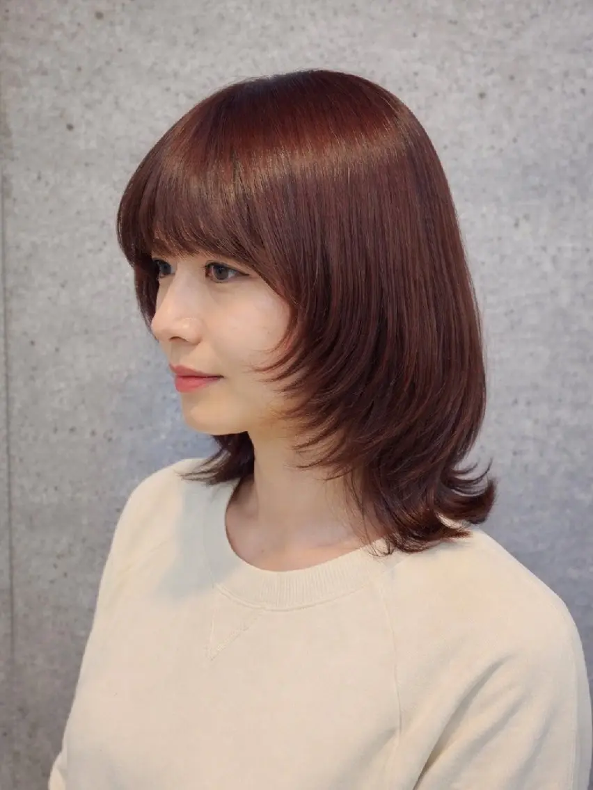 ミディアム カラー ウルフカット カット ヘアカラー トリートメント terra✂️川嶋 大輔のヘアスタイル