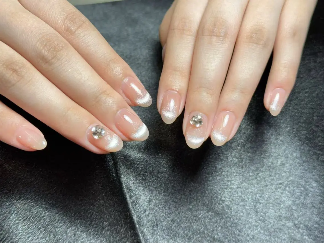 ネイル チークネイル 長さ出し フラッシュネイル フットネイル フレンチネイル Aina nail salonのネイルデザイン