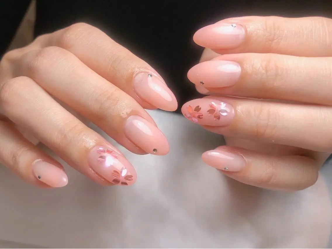 ネイル アートネイル 桜ネイル フラワーネイル 春ネイル ハンドネイル GREEM グリームのネイルデザイン