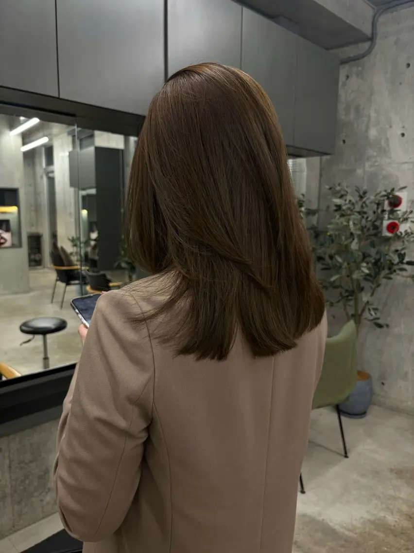 ミディアム カラー カット ヘアカラー トリートメント レイヤー/柔色 カラー/SAkiのヘアスタイル