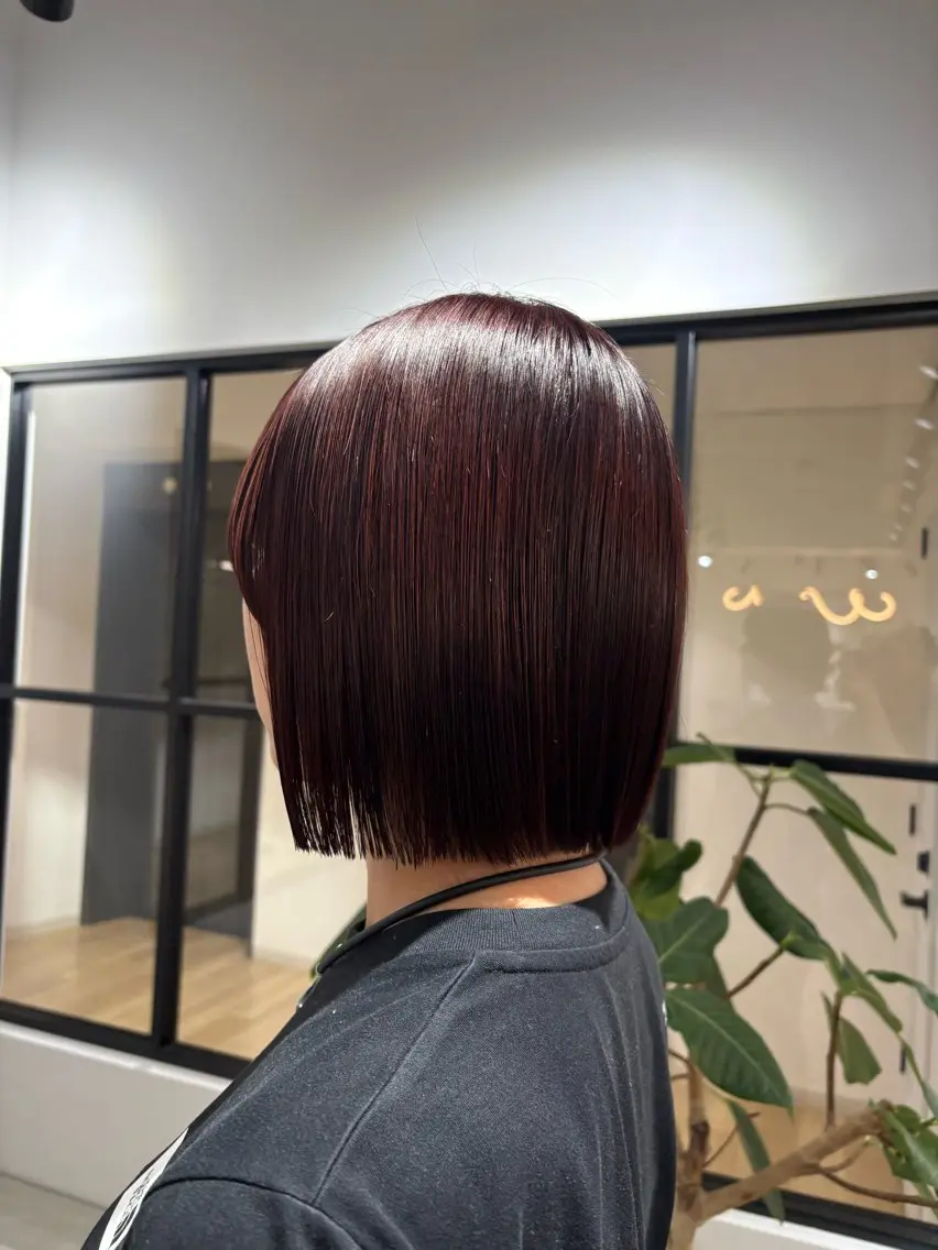 ミディアム カラー ブラウンカラー ピンクカラー ピンクブラウン ボブ カット ヘアカラー トリートメント 🎀透明感カラー/韓 国レイヤー/Airiのヘアスタイル