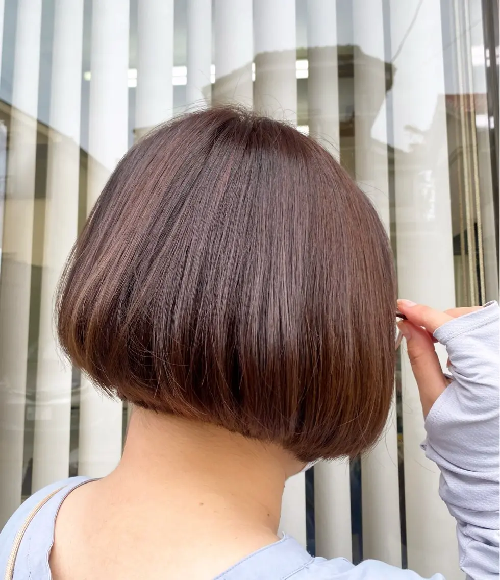 ショート カラー アッシュ ピンクカラー トリートメント HBLディプロマ所有 AZUSAのヘアスタイル