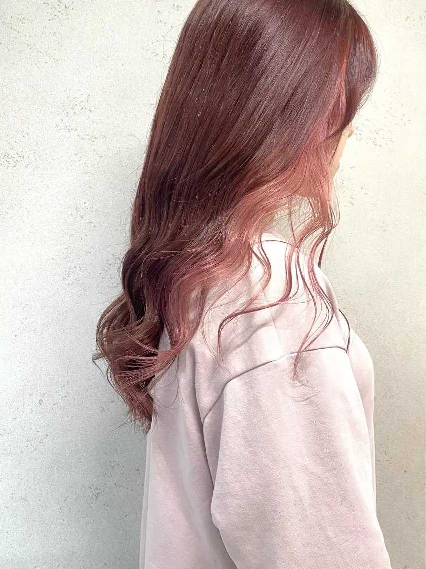 ロング カラー バレイヤージュ ミストバング ベージュカラー ブリーチ ケアブリーチ カット ヘアカラー トリートメント 脱!黒髪 ダブルカラー【上野】のヘアスタイル