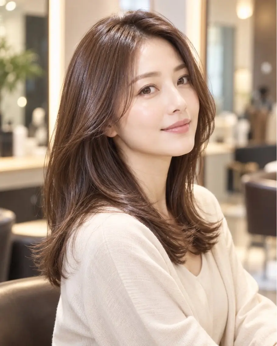 セミロング ヘアカラー トリートメント 西山竜一 /垢抜け大人髪のヘアスタイル