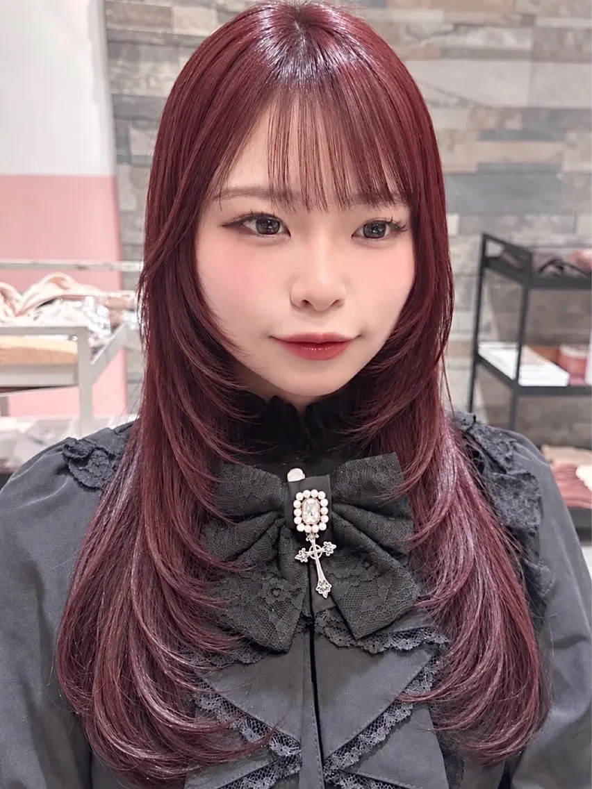 ロング カラー カット ヘアカラー トリートメント レイヤー/インナー 髪質改善/まなかのヘアスタイル