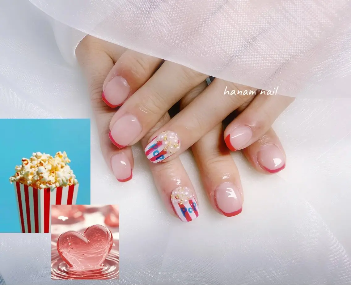 ネイル ハンドネイル hanam nail 🌿🩵ハナムネイルのネイルデザイン