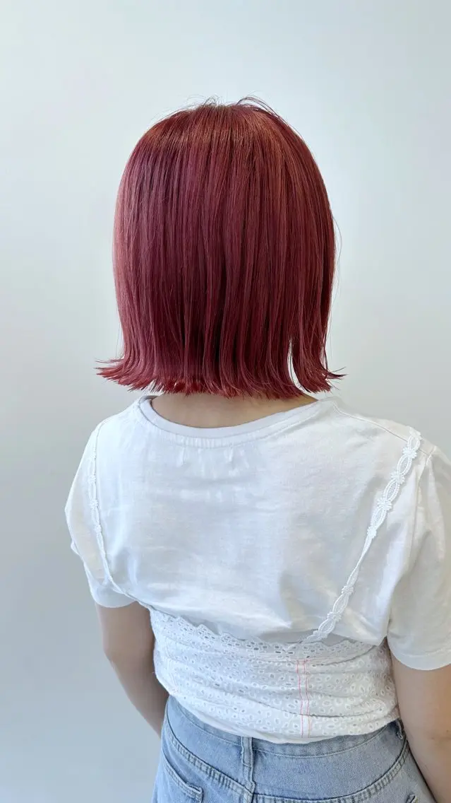 ショート カラー ヘアカラー トリートメント 小顔レイヤー/ ベージュ🤍Rieのヘアスタイル