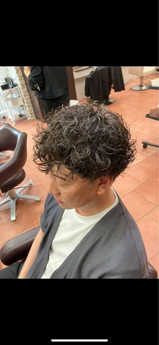 ショート メンズ カット パーマ ⭐️韓国ブリーチ 顔周りカット⭐️のヘアスタイル