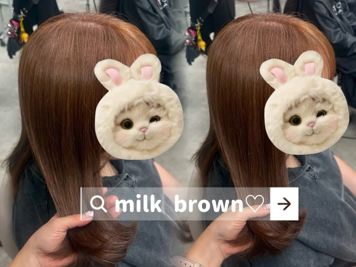セミロング カラー ブリーチ ブラウンカラー 透明感カラー ダブルカラー ブリーチなしカラー ヘアカラー レイヤーカット /顔周り/和奏︎♪のヘアスタイル