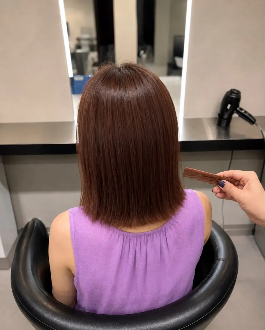 ミディアム カラー ブラウンカラー トリートメント 🌈ウルトワ水素 髪質改善naru🌈のヘアスタイル
