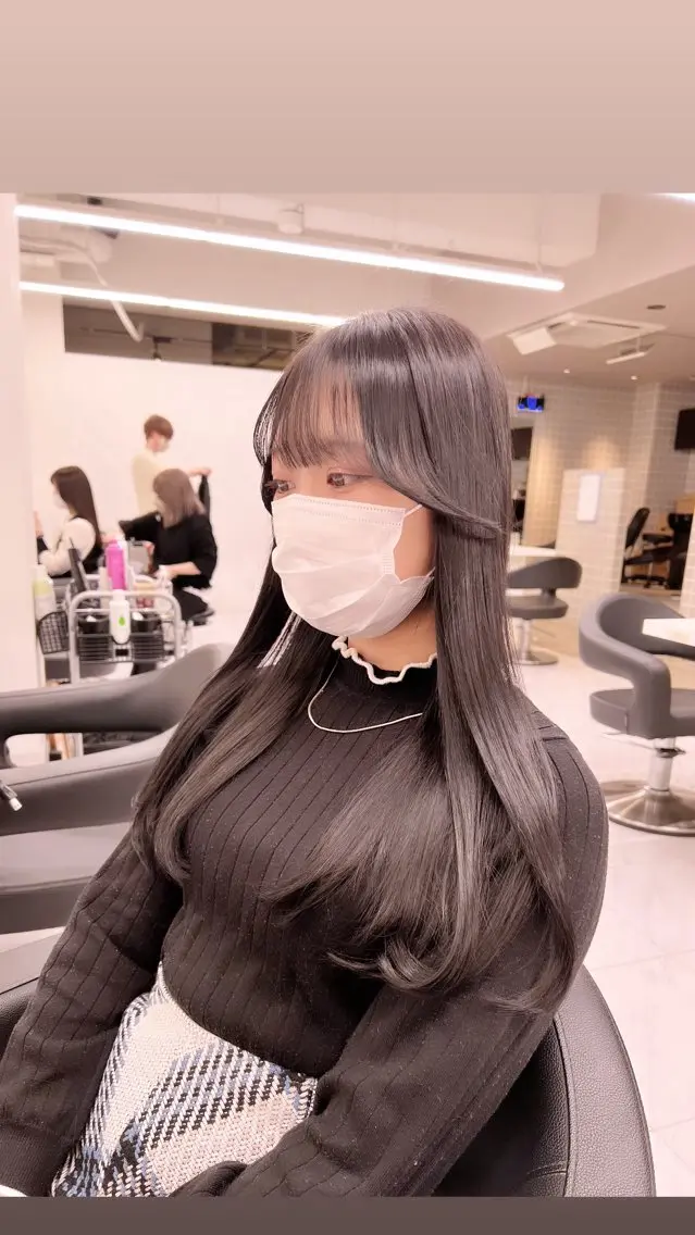 ロング カラー パーマ ヘアアレンジ メンズ 上品＆韓国風 🥀海心🥀のヘアスタイル