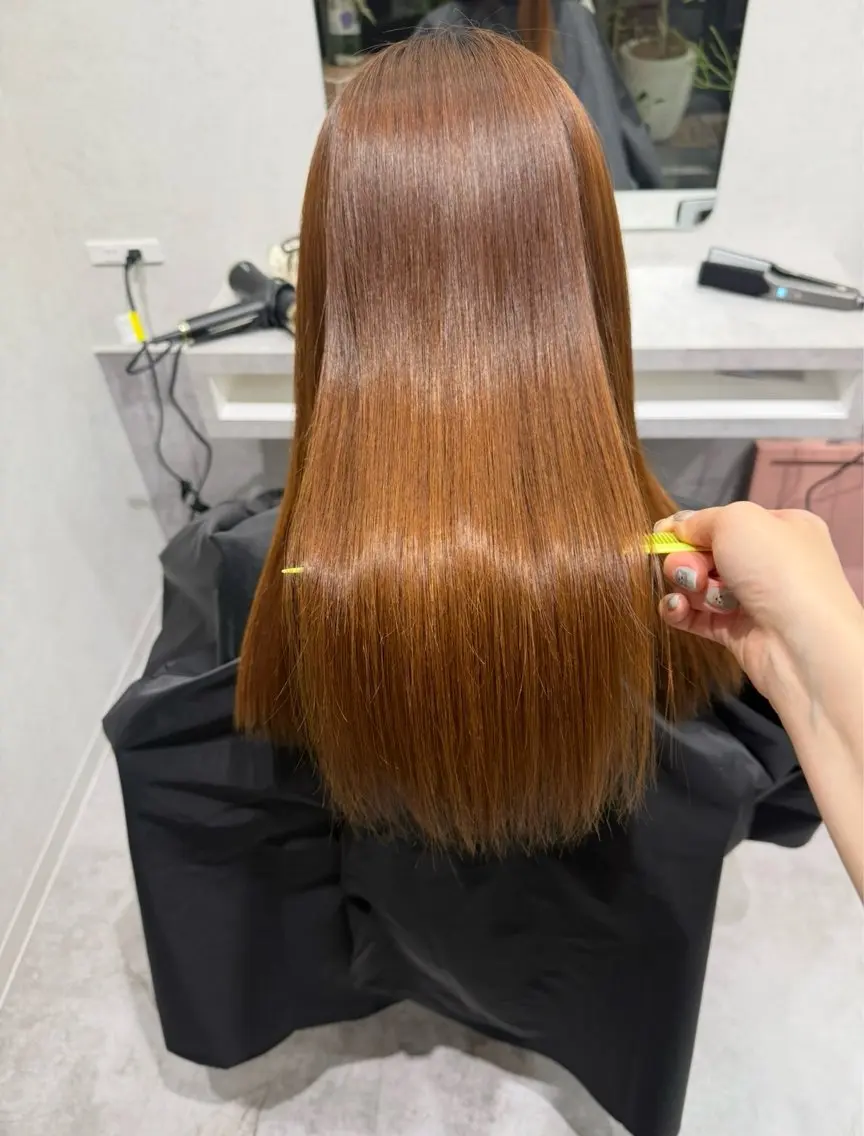 セミロング 縮毛矯正 モデル募集中❗️ 吹矢　渉のヘアスタイル