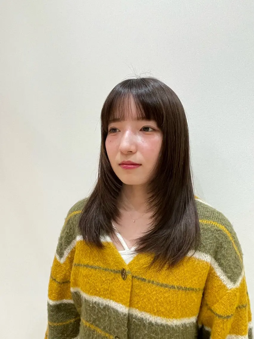 ロング 顔まわりレイヤー レイヤーカット 十条/パーマ ゆづきのヘアスタイル