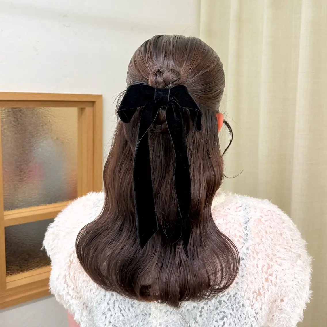 ロング ヘアアレンジ ハーフアップ 結婚式・ブライダル デート ヘアセット 褒められヘアメイク /ボブ女子🐶みおのヘアスタイル