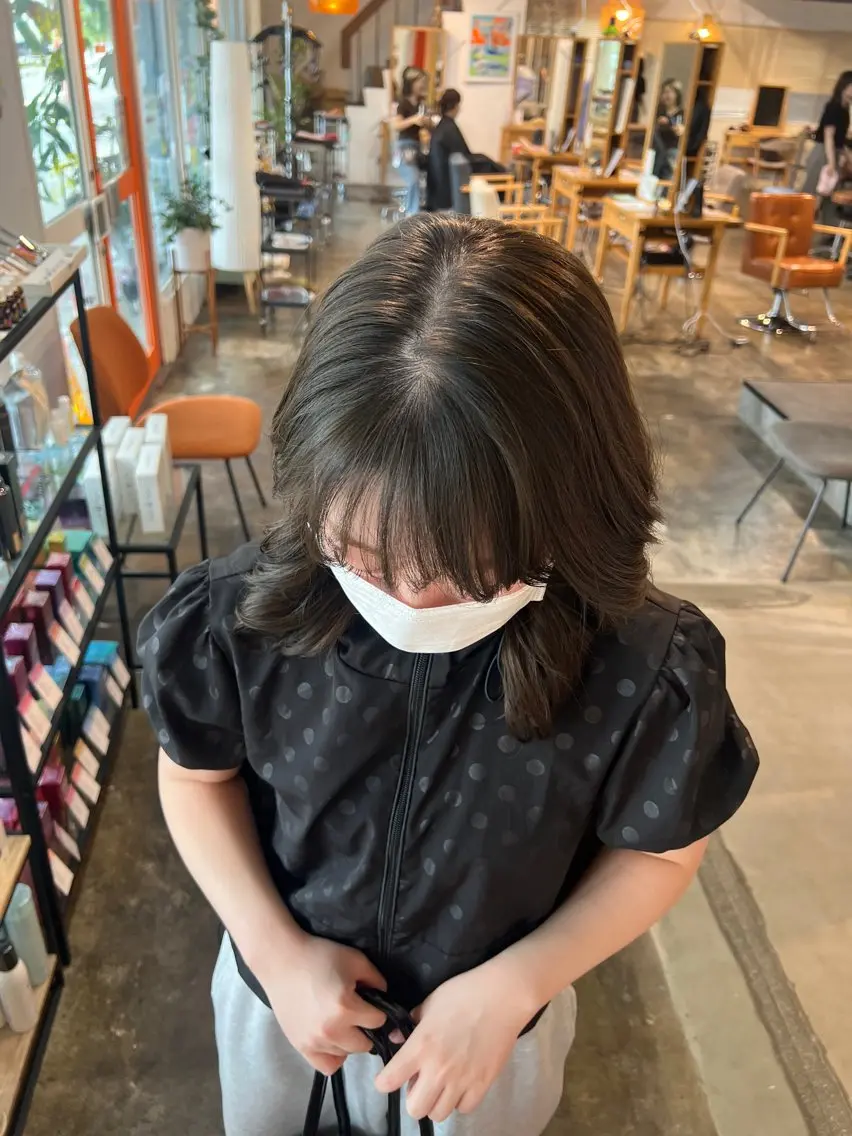 ミディアム カラー カット ヘアカラー トリートメント くまざき なな /メンズモデル募集のヘアスタイル
