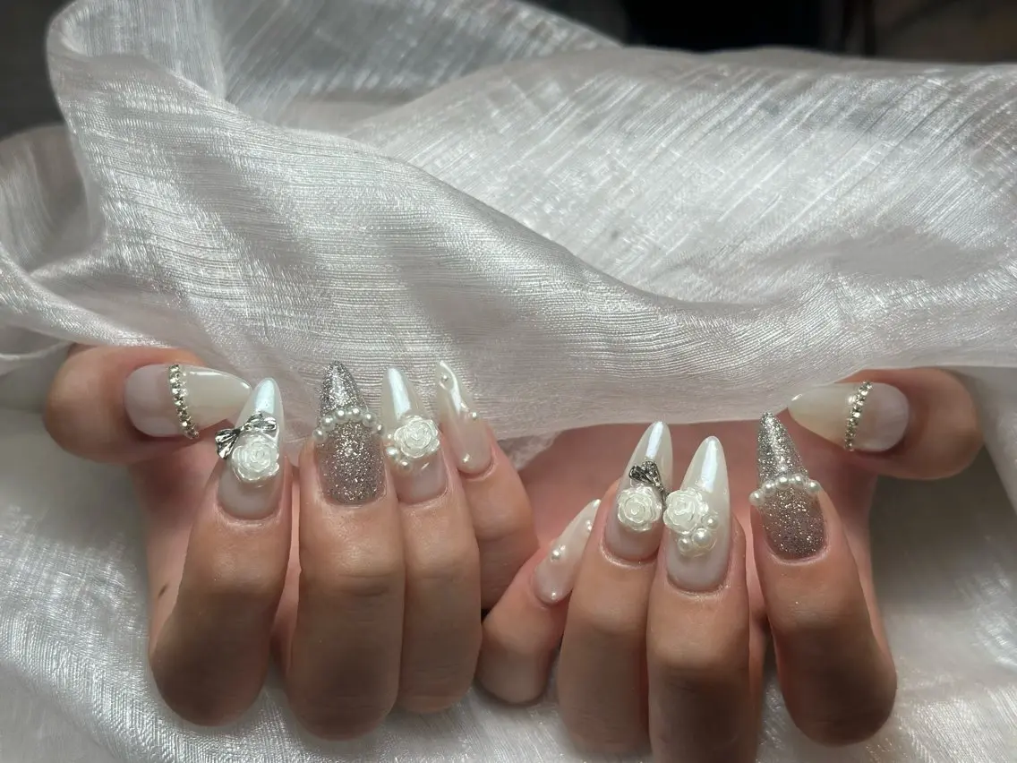 ネイル アートネイル 成人式 ジェルネイル ニュアンスネイル 夏ネイル NIE NAIL Luxeのネイルデザイン